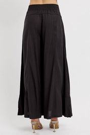 RISEN Shirring Detail Wide Leg Pants