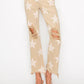 RISEN Full Size High Rise Star Printed Frayed Hem Jeans - DAVERRI FASHIONS