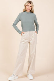 Mittoshop Corduroy Back Elastic Waist Pants