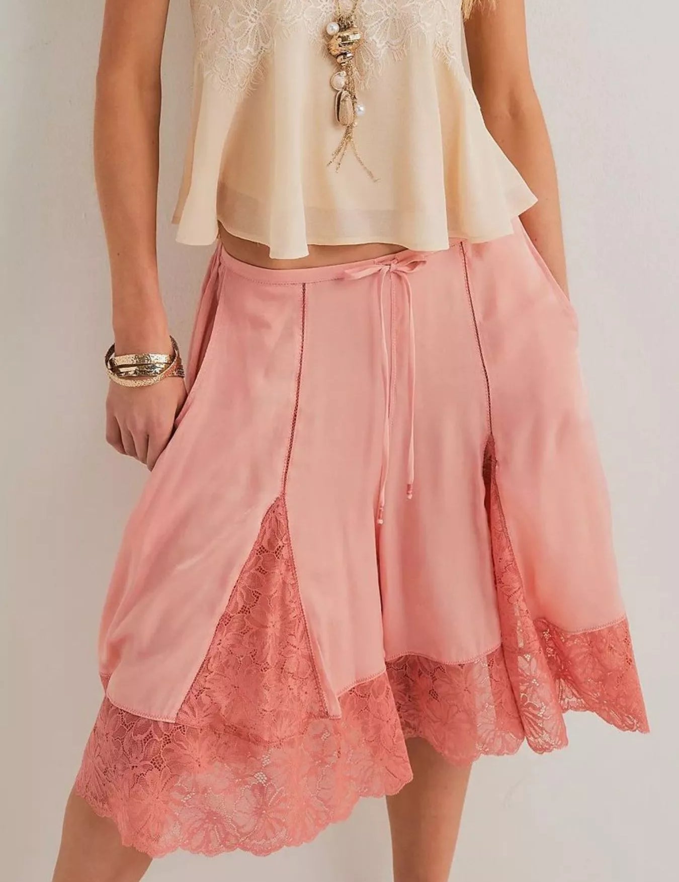 Lace Detail Shorts | Shorts Daverri Fashions