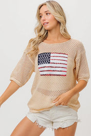 BiBi Sequin American Flag Knit Cover Up | Cover Ups Daverri Fashions
