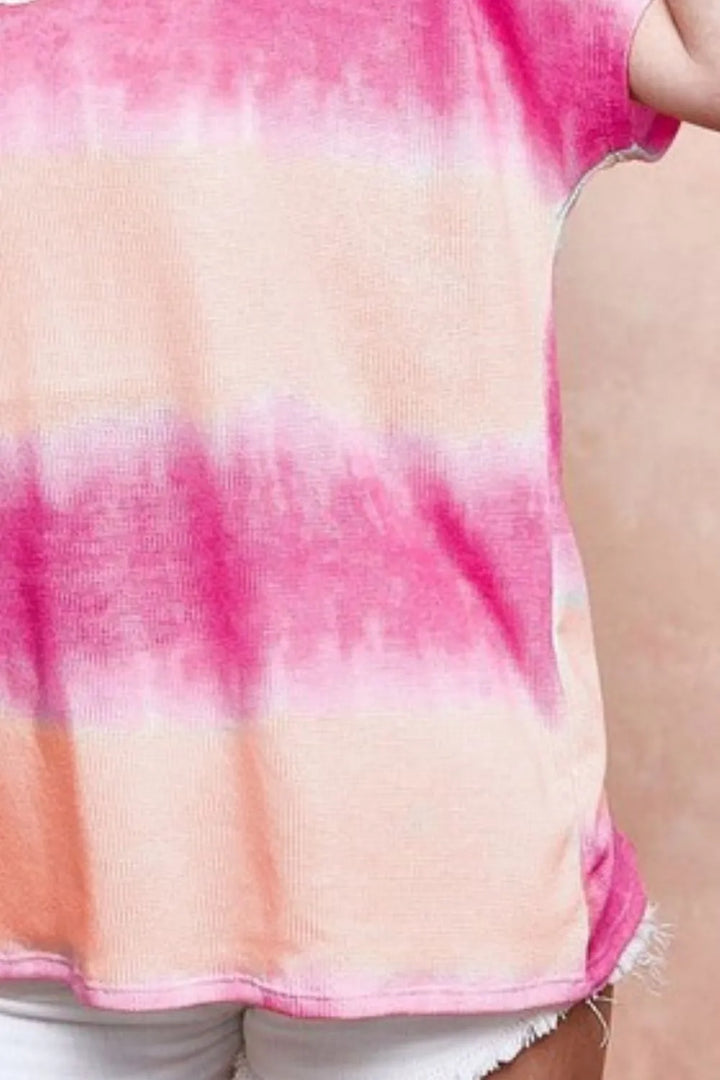 BiBi Tiedye Printed Hacci Knit Top Tops