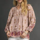 Umgee Floral Boho Peasant Blouse - DAVERRI FASHIONS