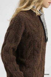 Umgee Cable Knit Cozy Sweater | Sweaters Daverri Fashions