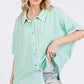 SAGE+FIG Boho Contrast Zigzag Trim Gauze Button-Up Shirt Shirts