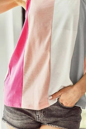 BiBi Cotton Span Color Block Ruffle Band Shoulder Tank | Tank Tops Daverri Fashions
