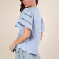 VERY J Lace Trim Sleeve Top
