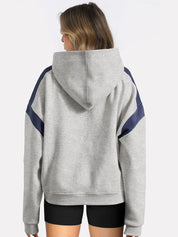 Contrast Dropped Shoulder Long Sleeve Hoodie | Sweatshirts Daverri Fashions