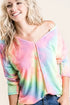 BiBi Long Sleeve Tie-Dye Terry T-Shirt - DAVERRI FASHIONS