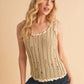 Aemi+Co Distressed Detail Round Neck Knit Tank - DAVERRI FASHIONS
