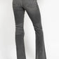 Judy Blue Full Size Mid Rise Tummy Control Washed Gray Release Hem Flare Jeans Plus Size - DAVERRI FASHIONS