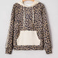 Leopard Print Long Sleeve Hoodie with Pocket - DAVERRI FASHIONS
