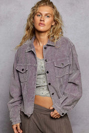 POL Button Down Corduroy Trucker Jacket | Jackets Daverri Fashions