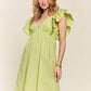 ADORA Smocked Back Ruffled Cap Sleeve Babydoll Dress Babydoll Dresses