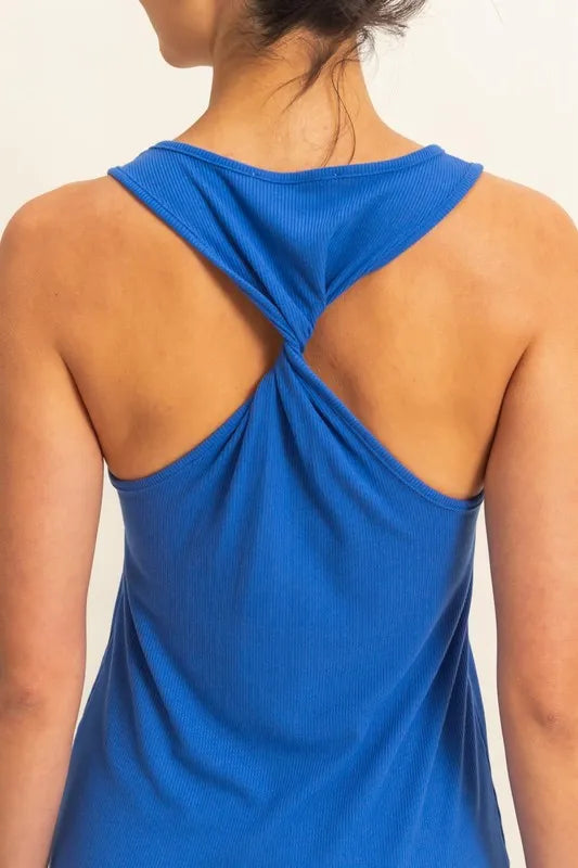 HYFVE Scoop Neck Side Tie Detail Midi Dress