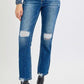 RISEN Full Size High Rise Distressed Crop Straight Jeans - DAVERRI FASHIONS