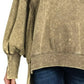 Zenana Acid Wash Exposed-Seam High Low Sweatshirt - DAVERRI FASHIONS