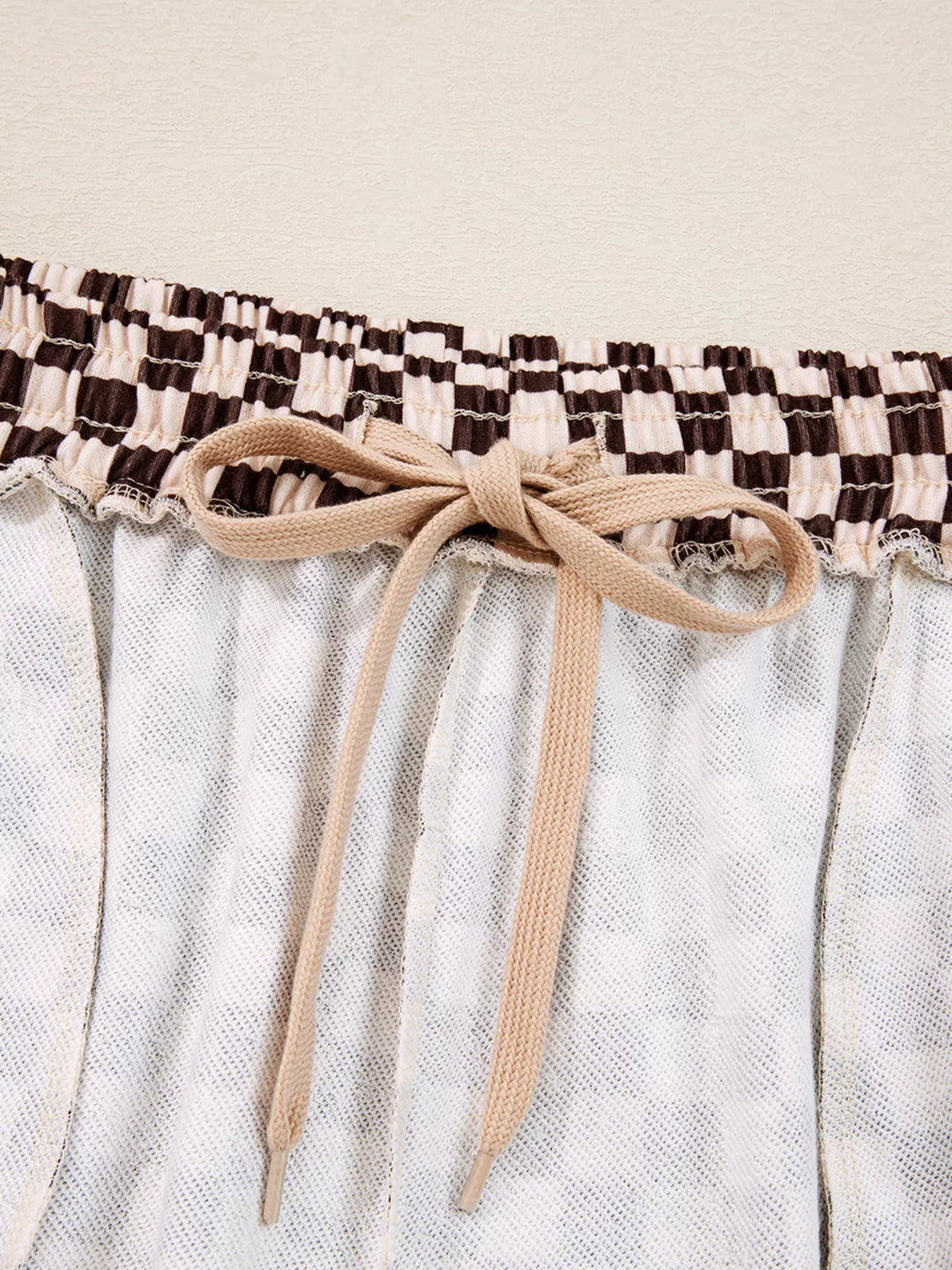 Checkered Drawstring Hoodie and Pants Set | Loungewear Sets Daverri Fashions