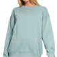 Zenana Fleece Round Neck Sweatshirts - DAVERRI FASHIONS