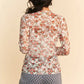 Davi & Dani Floral Print Mesh Long Sleeve Layering Top