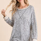 BiBi Leopard Round Neck Long Sleeve T-Shirt Leopard