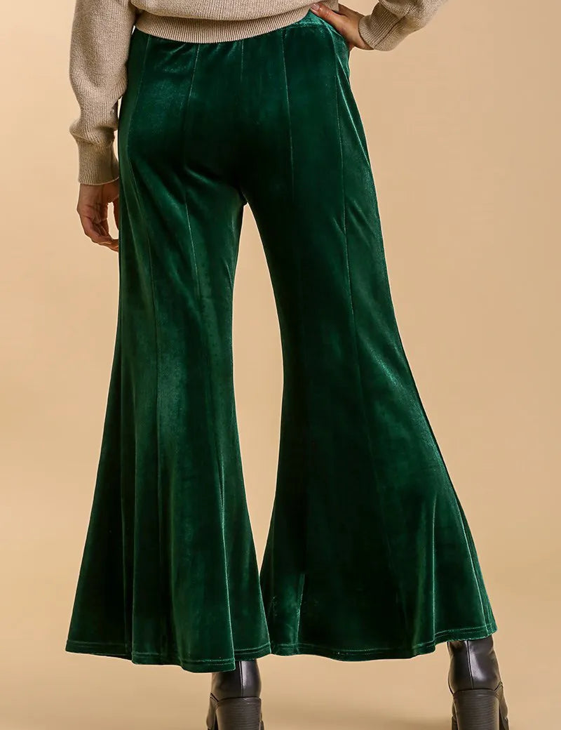 Umgee High Rise Elastic Waist Flare Pants | Daverri Fashions