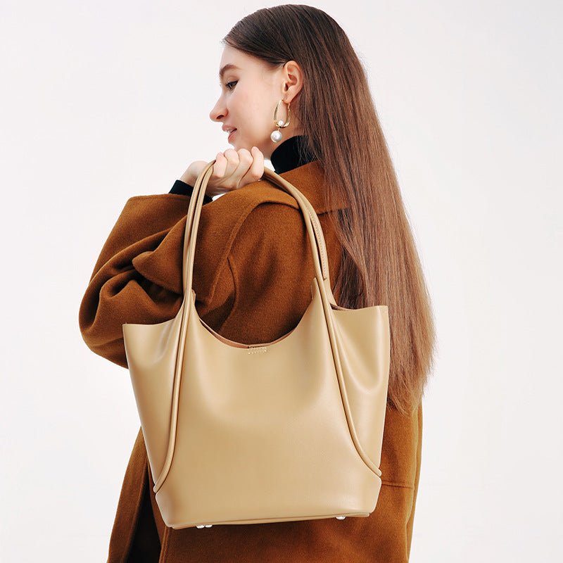 Genuine Leather Shoulder Tote Bag | Tote Bags Daverri Fashions