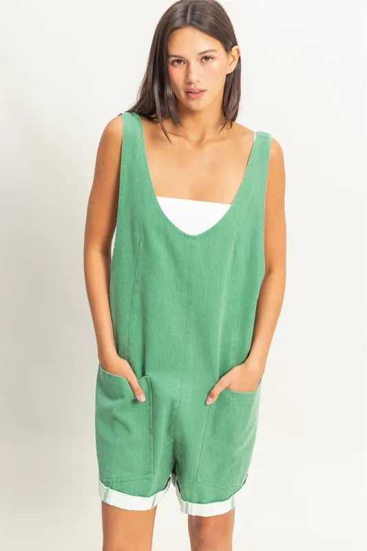 HYFVE V-Neck Pocket Detail Romper Rompers