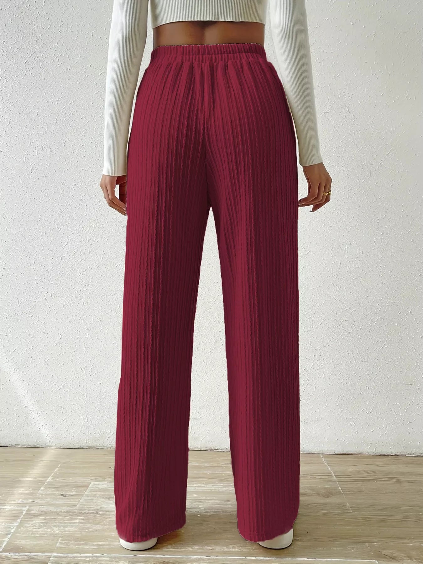Drawstring Wide Leg Pants | Lounge Pants Daverri Fashions