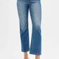RISEN Tummy Control High Rise Crop Straight Jeans - DAVERRI FASHIONS