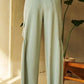 Light green Davi & Dani drawstring ruched wide-leg cargo pants