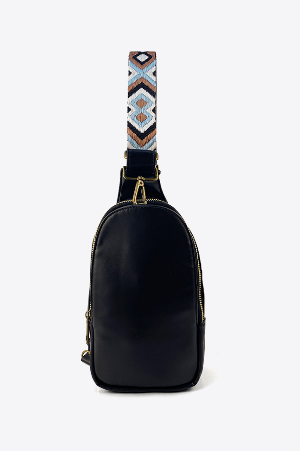 Black One Size Abstract Pattern Adjustable Strap Vegan Leather Sling Bag | Cross Body Bags Daverri Fashions