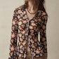 Floral Button-Front Shirt with Bell Sleeves - DAVERRI FASHIONS
