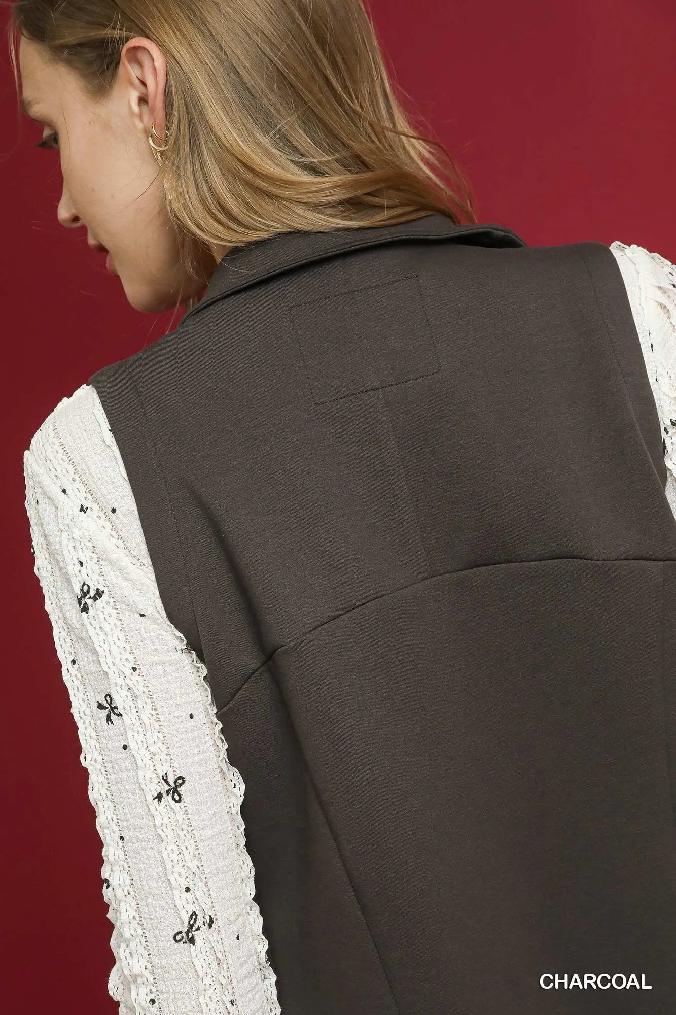 Umgee Zip-Front Fitted Vest with Pockets | Vests Daverri Fashions