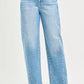 RISEN light-wash high-rise wide-leg slouchy cropped barrel jeans
