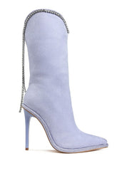 Ashipa Diamante Chain Detail Calf Boots | Boots Daverri Fashions