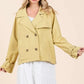 Mittoshop Double Breasted Long Sleeve Trench Coat Jacket