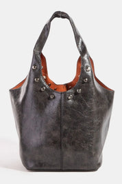 BK One Size Fame Weathered Faux Leather And Studs Bucket Bag | Handbags Daverri Fashions