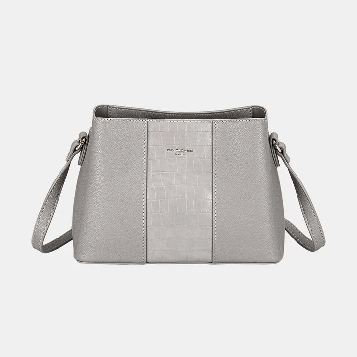 David Jones PU Leather Crossbody Bag Grey One Size Handbags
