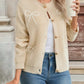 Bow Button Up Long Sleeve Cardigan - DAVERRI FASHIONS