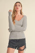 Aemi + Co Lettuce Hem Scoop Neck Long Sleeve Knit Top - DAVERRI FASHIONS