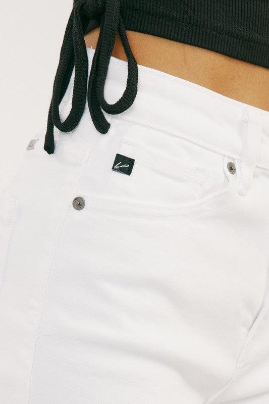 Kancan High Rise Distressed White Jean Shorts Shorts