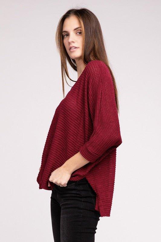 Zenana 3/4 Sleeve Hi-Low Top Shirts & Tops