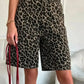 Leopard Print High-Waisted Denim Shorts - DAVERRI FASHIONS