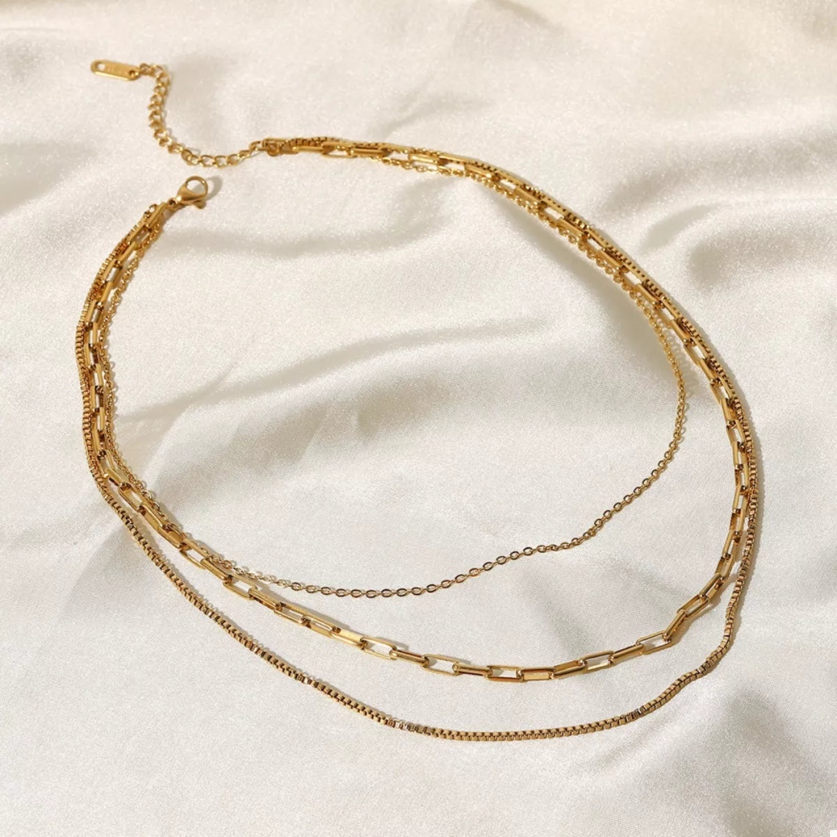 18K Gold-Plated Three Layered Necklace | Necklaces Daverri Fashions