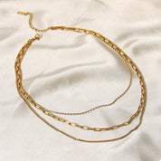 18K Gold-Plated Three Layered Necklace | Necklaces Daverri Fashions