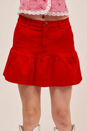 SO ME Ruffled Hem Game Day Mini Skirt | Skirts Daverri Fashions