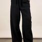 VERY J Wide Leg Gauze Solid Pants Pants