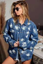 DENIM BiBi Washed Tie Dye Denim Jacket | Denim Jackets Daverri Fashions