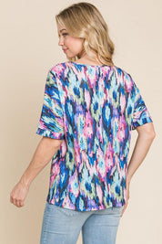 BOMBOM Lightweight Contrast Round Neck Short Sleeve T-Shirt | Daverri Fashions